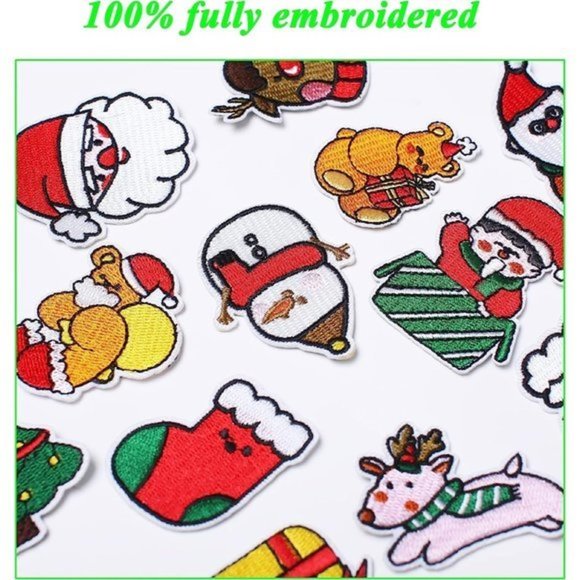 Christmas Embroidered Assorted Iron on Applique Patches - Picture 3 of 7